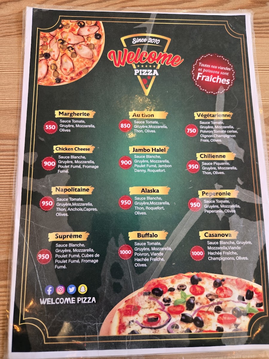Pizza fromage Welcome Pizza Oran